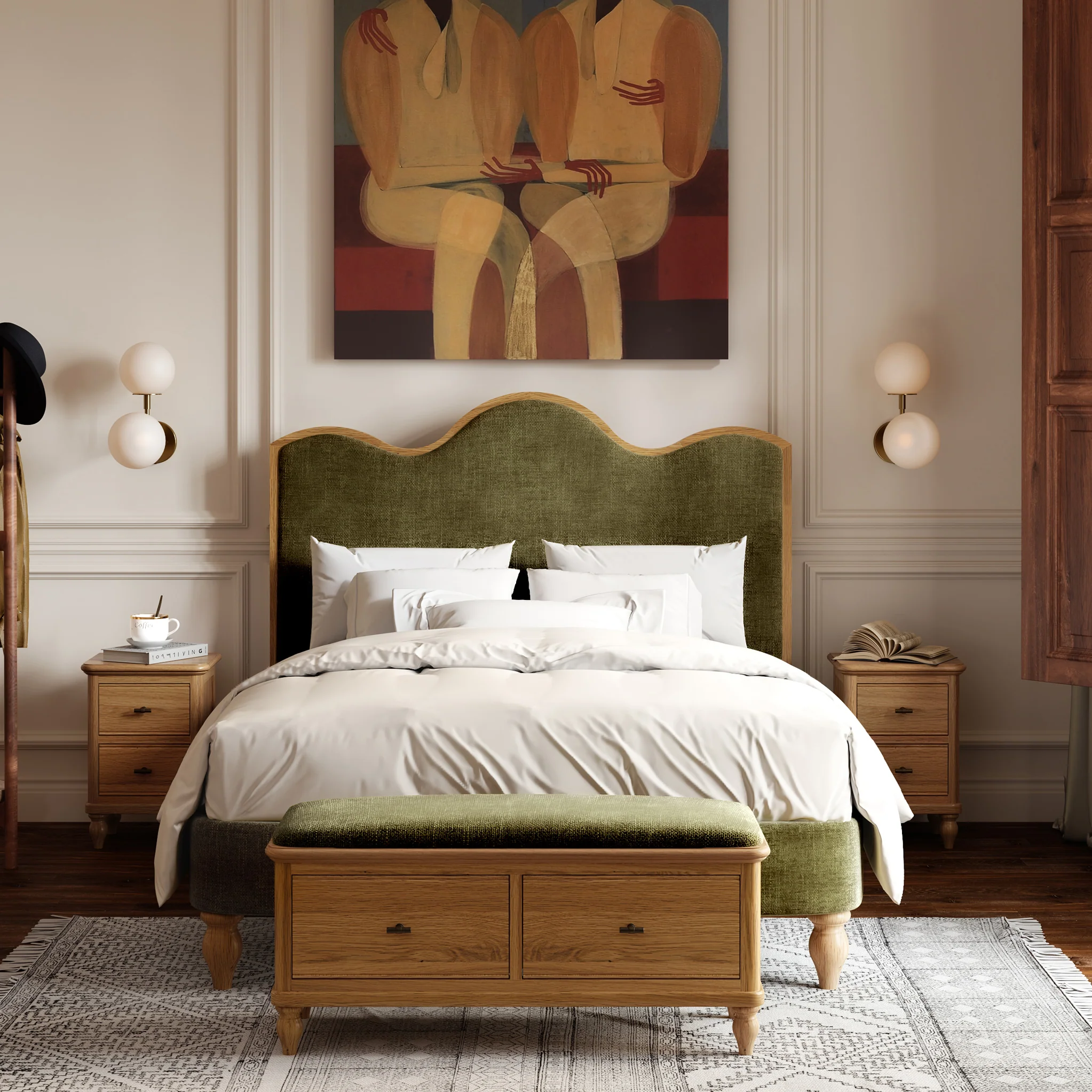 Alderley Oak Upholstered Bed Frame - Image 10
