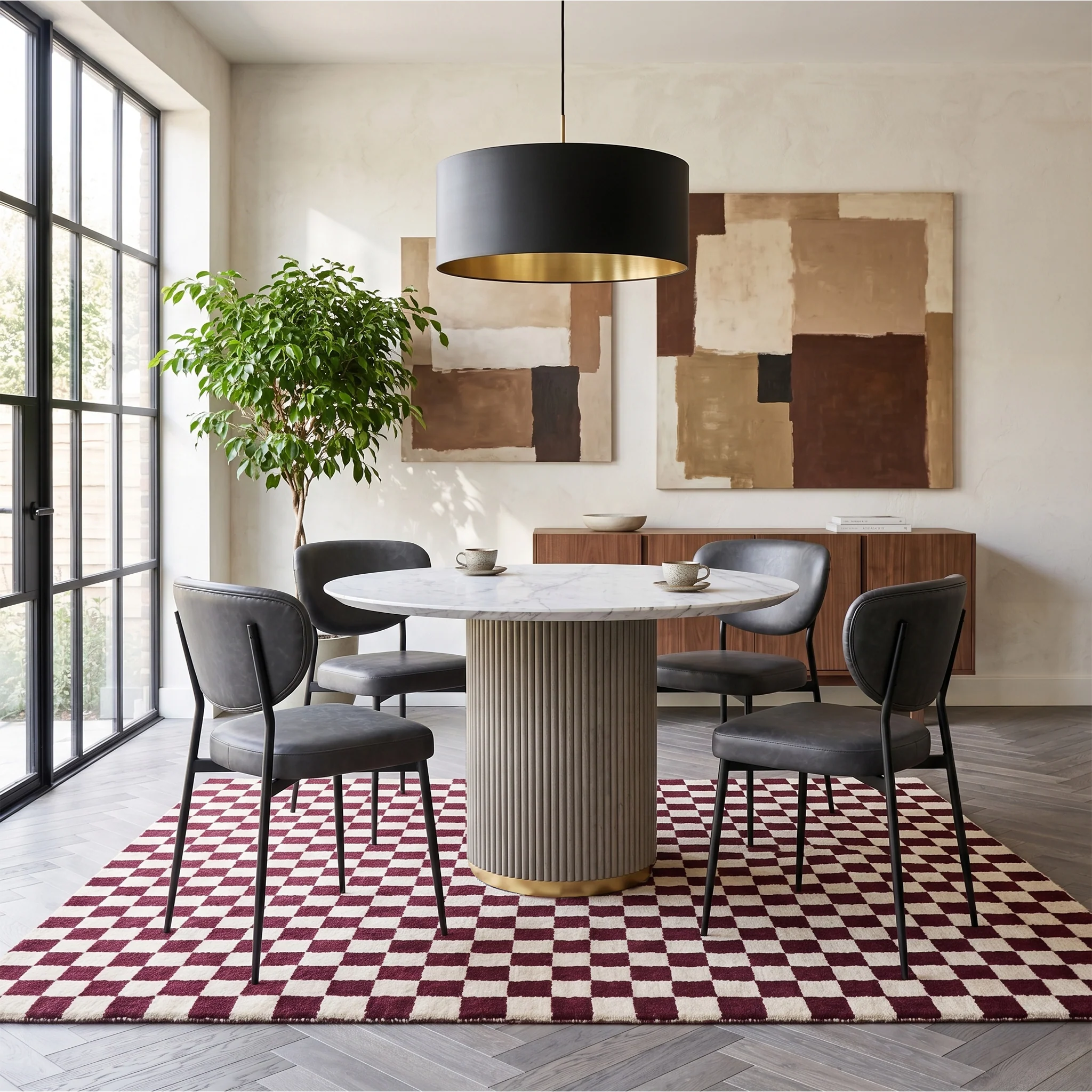 Amelie Grey 120cm Fluted Round Dining Table - Image 2
