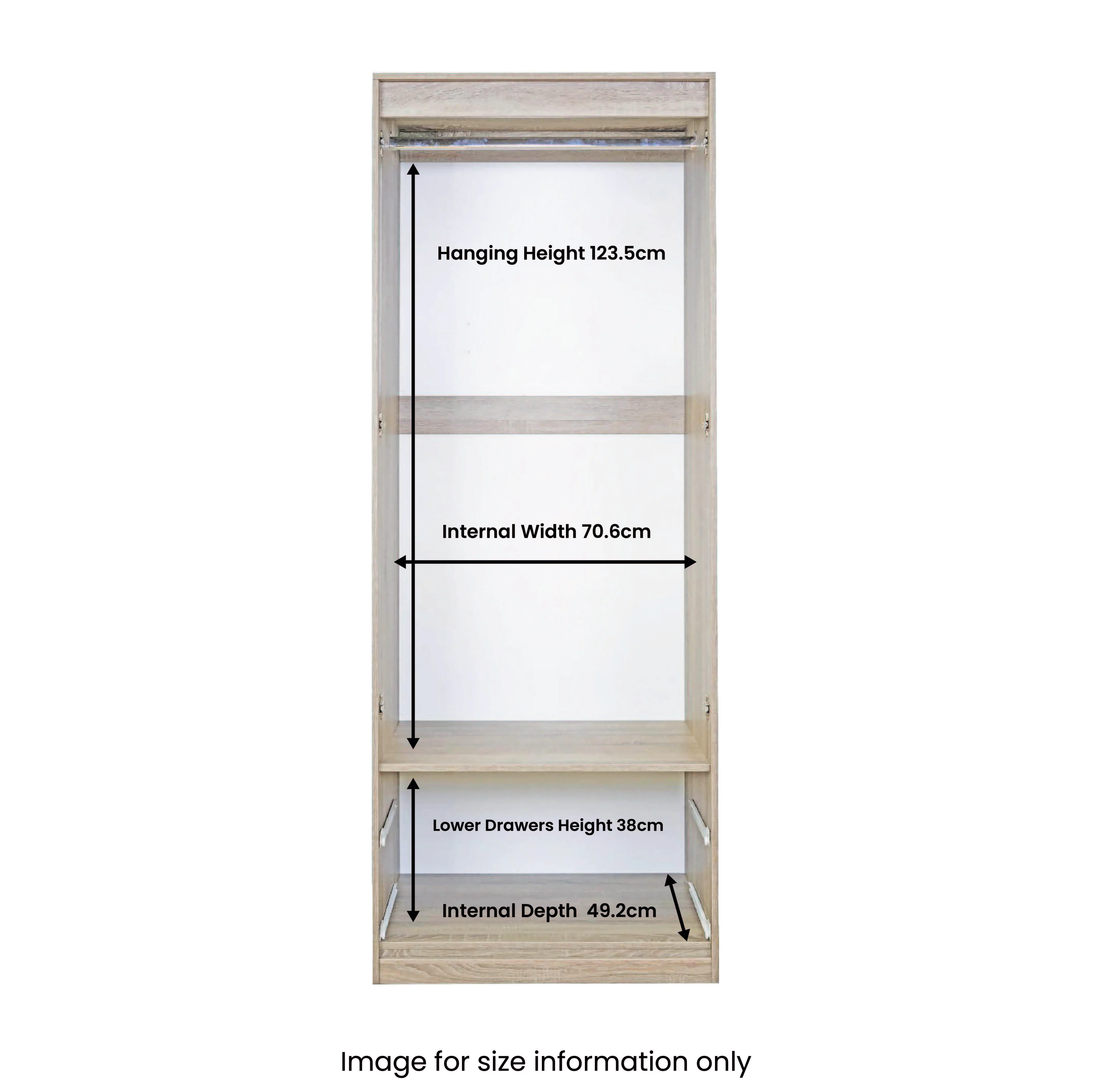 Beckett Gloss 2 Door 2 Drawer Wardrobe - Image 18