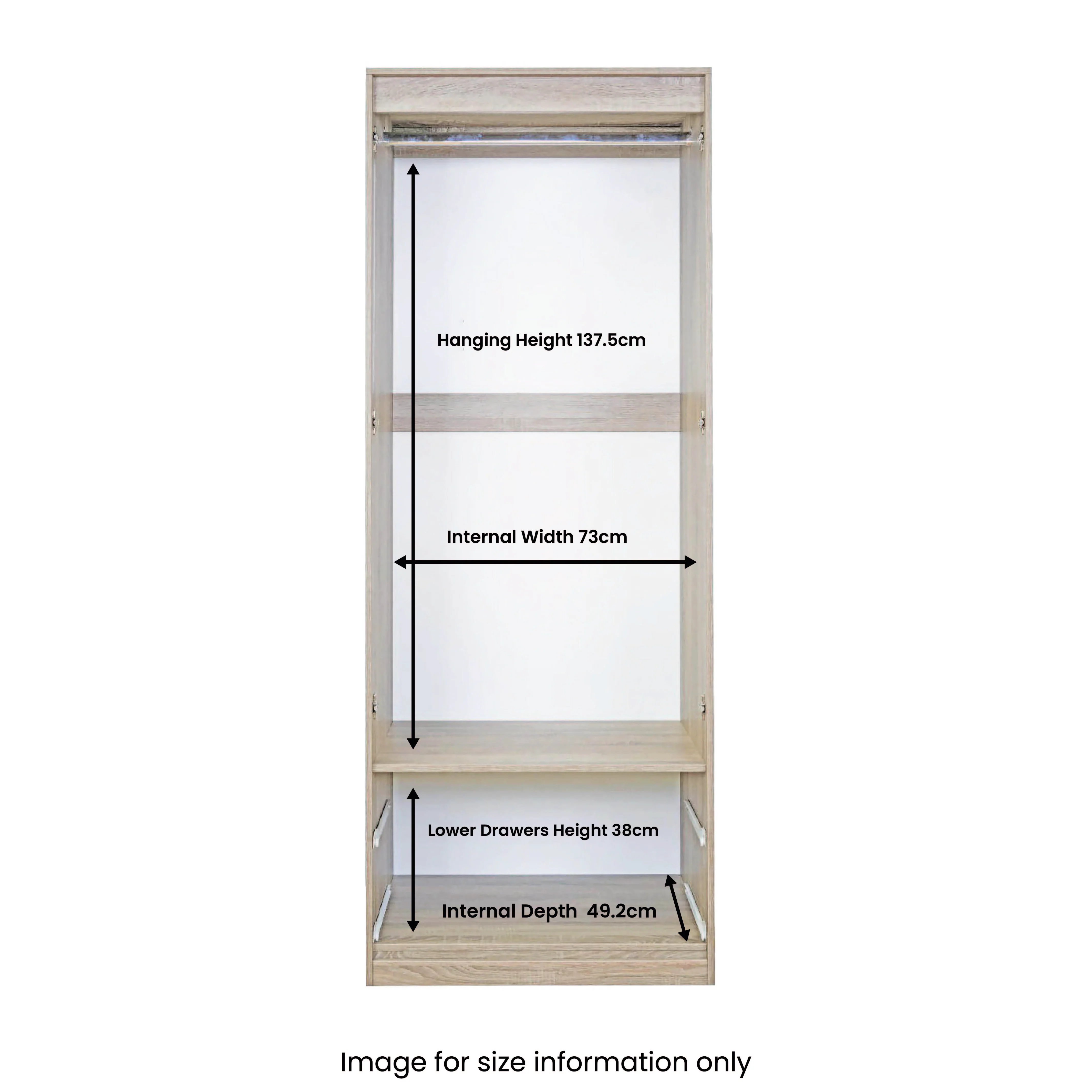 Bramham Grey 2 Door 2 Drawer Wardrobe - Image 8