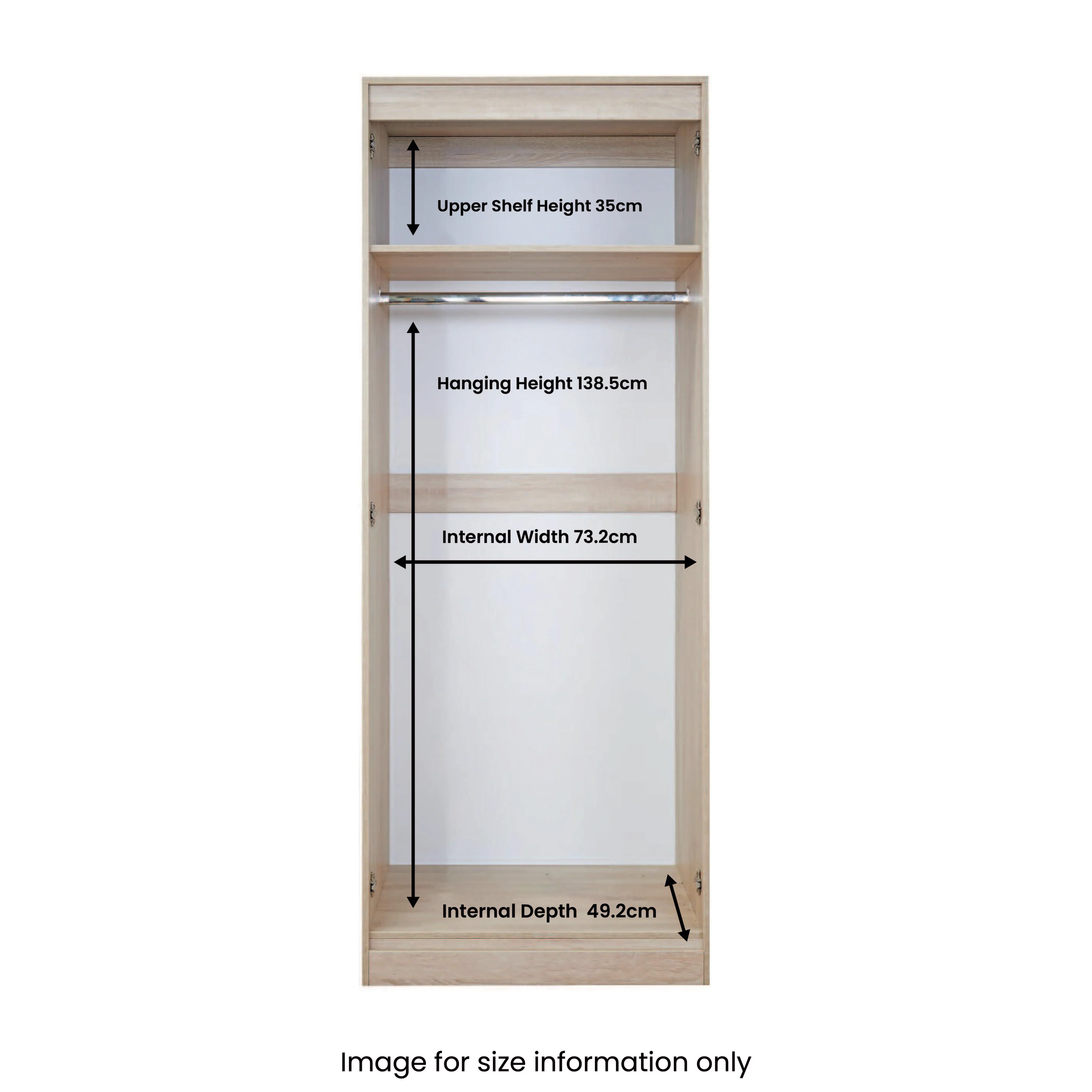 Bramham Grey 2 Door Wardrobe - Image 6