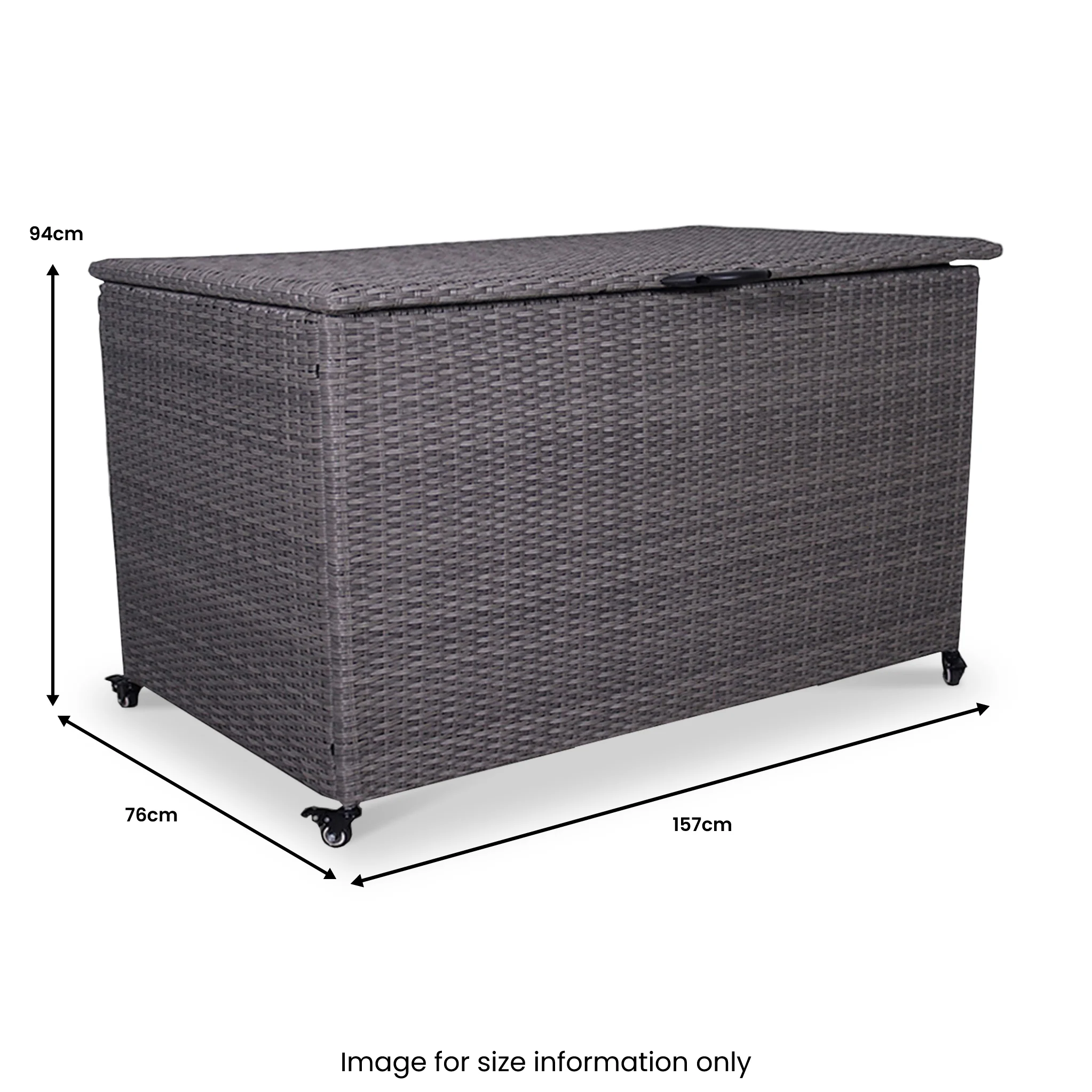 Charcoal Weave 826L Cushion Storage Box with Gas Lift - Image 12