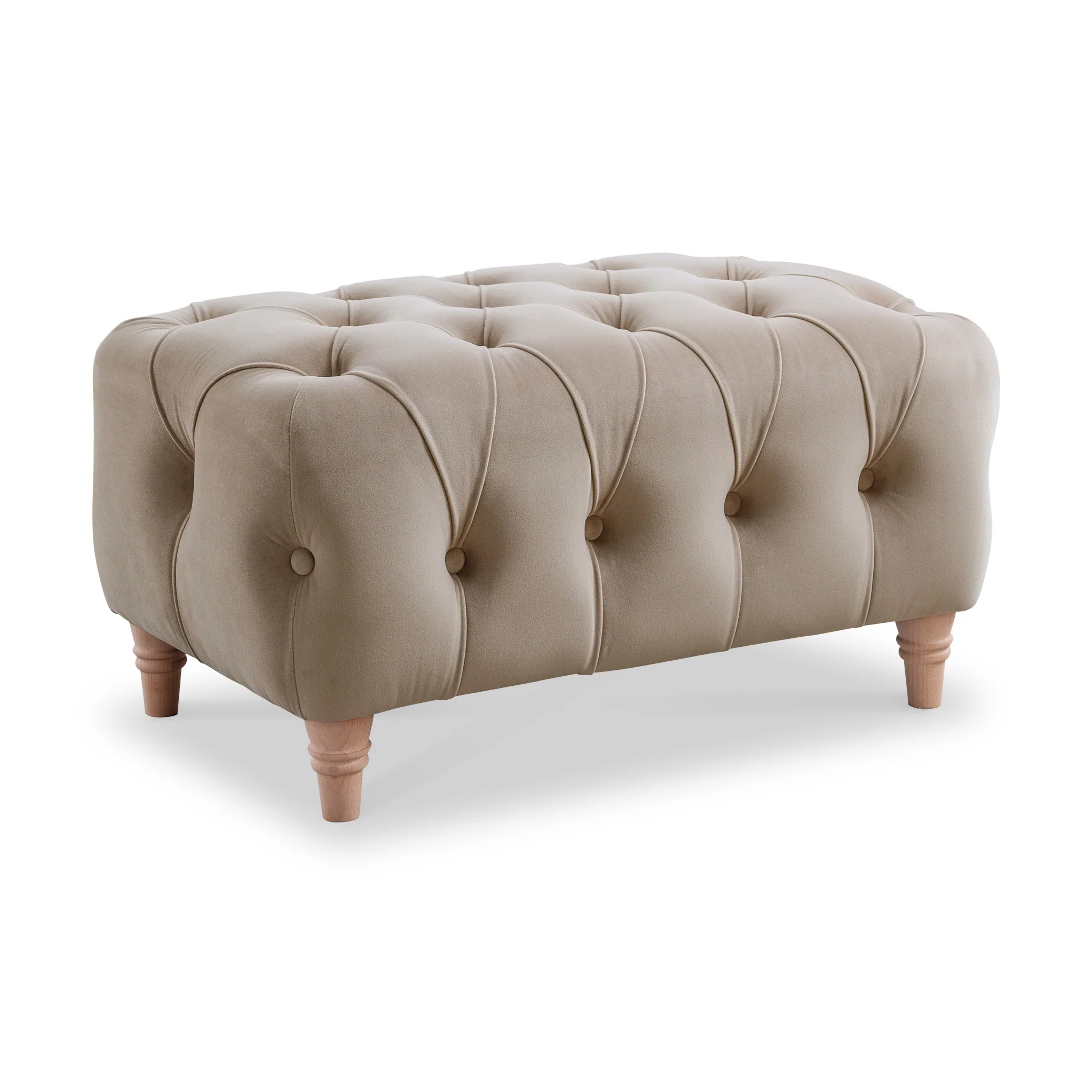 Clarence Velvet Buttoned Footstool