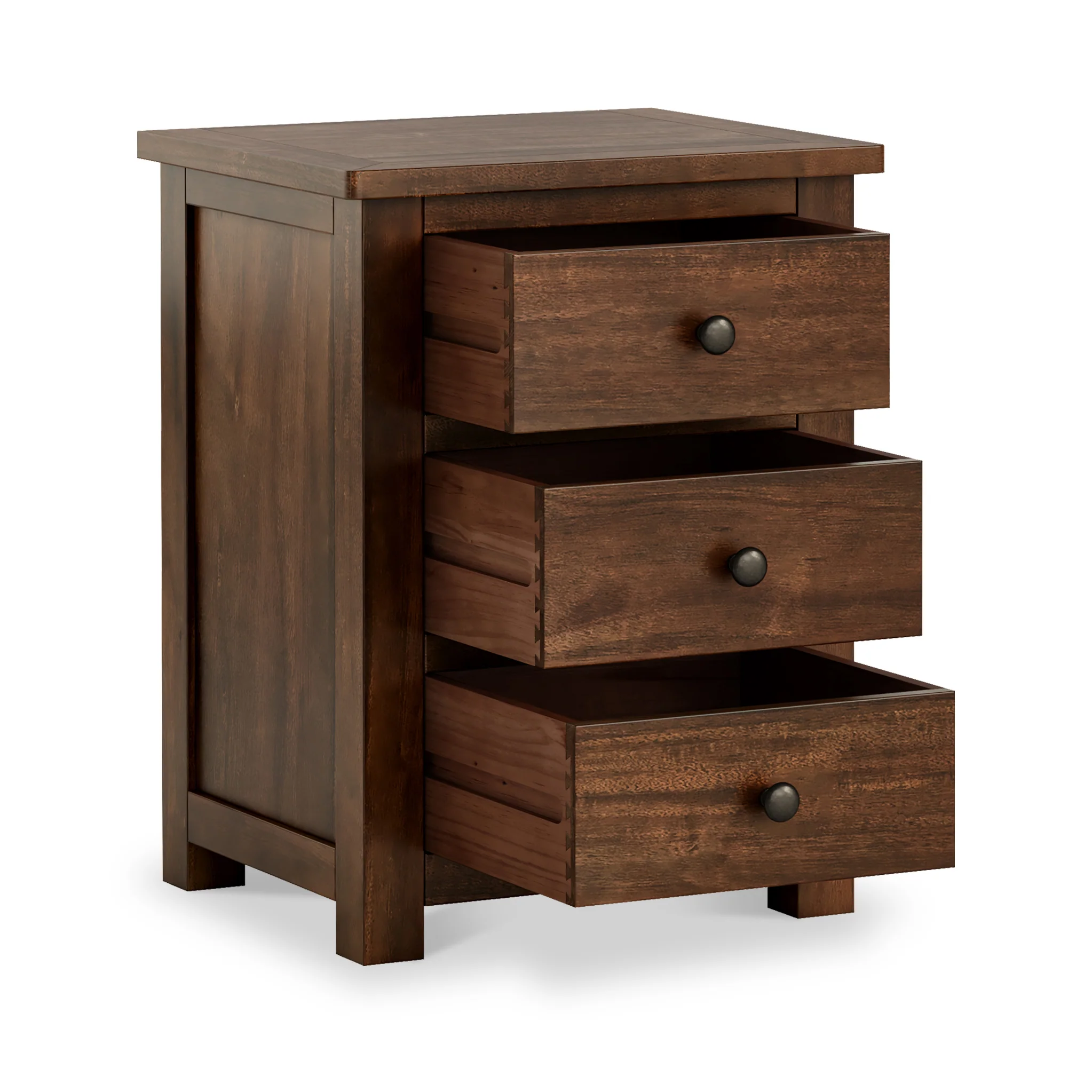 Duchy Acacia XL 3 Drawer Bedside Table - Image 3