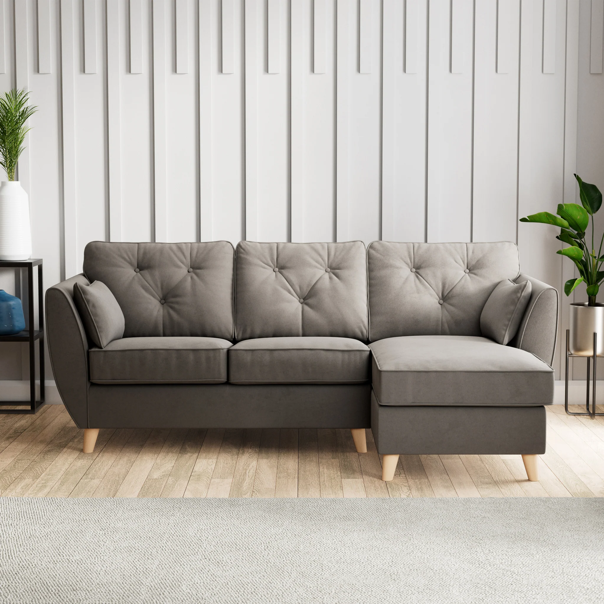 Edison Velvet Chaise Sofa - Image 62