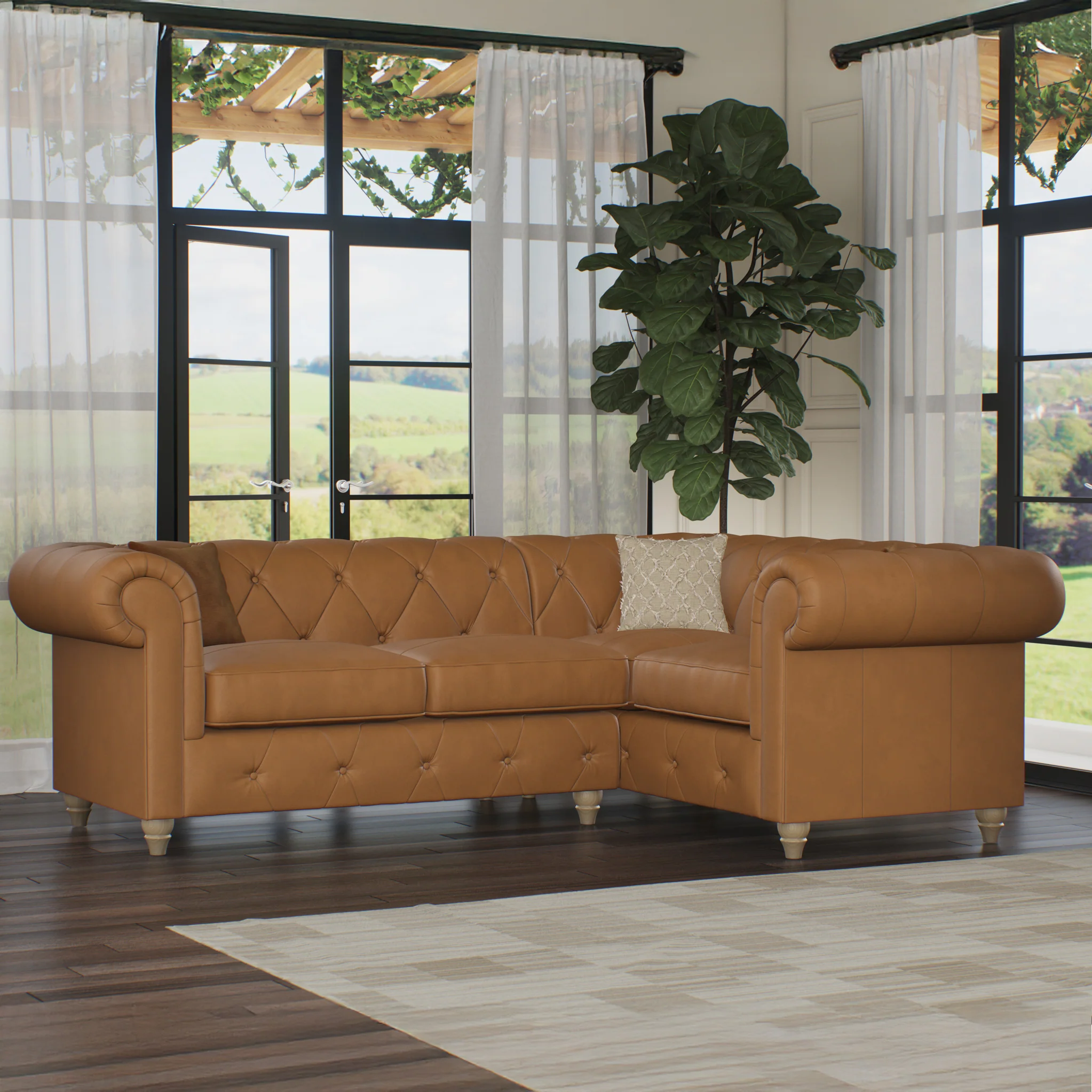Everett Leather Corner Sofa - Image 79