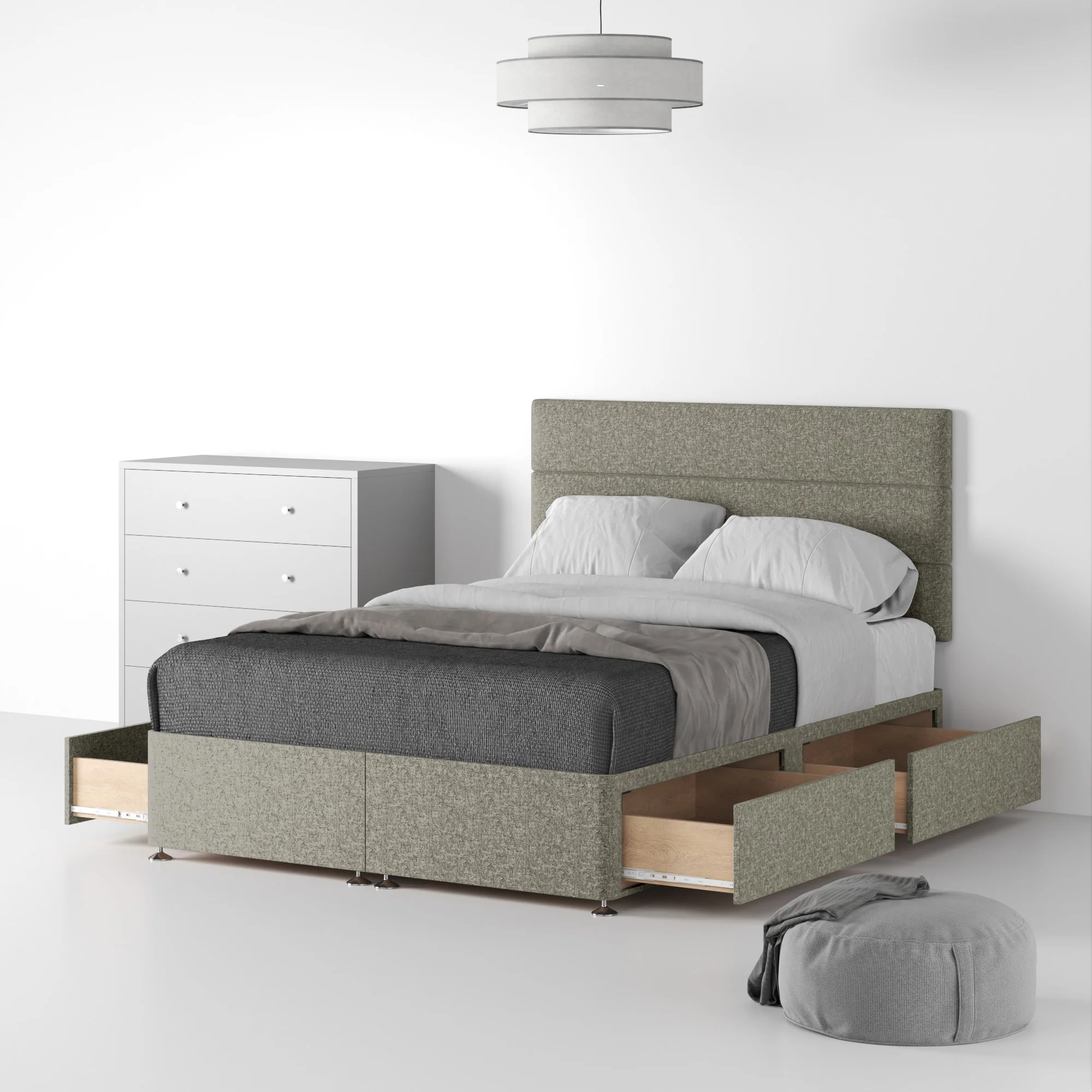 Farrow Bar Linen Divan Bed and Headboard - Image 25