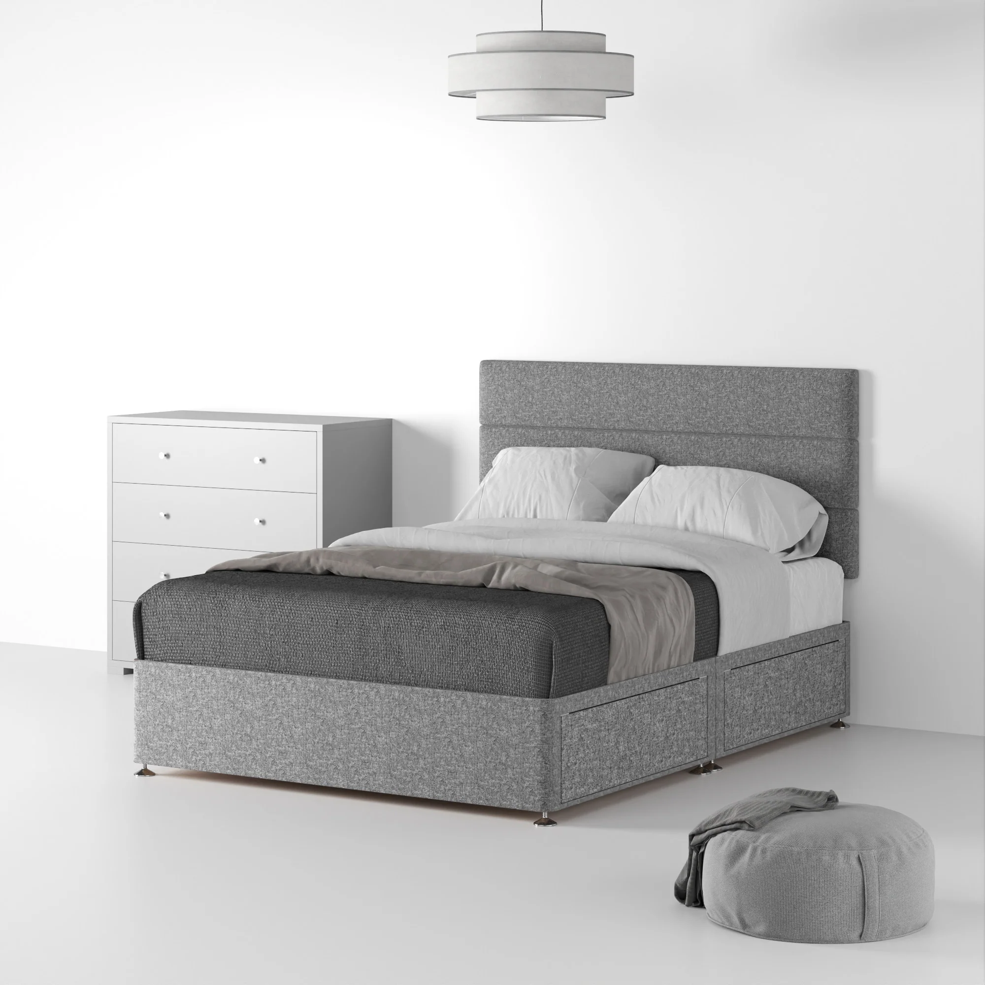 Farrow Bar Linen Divan Bed and Headboard - Image 32