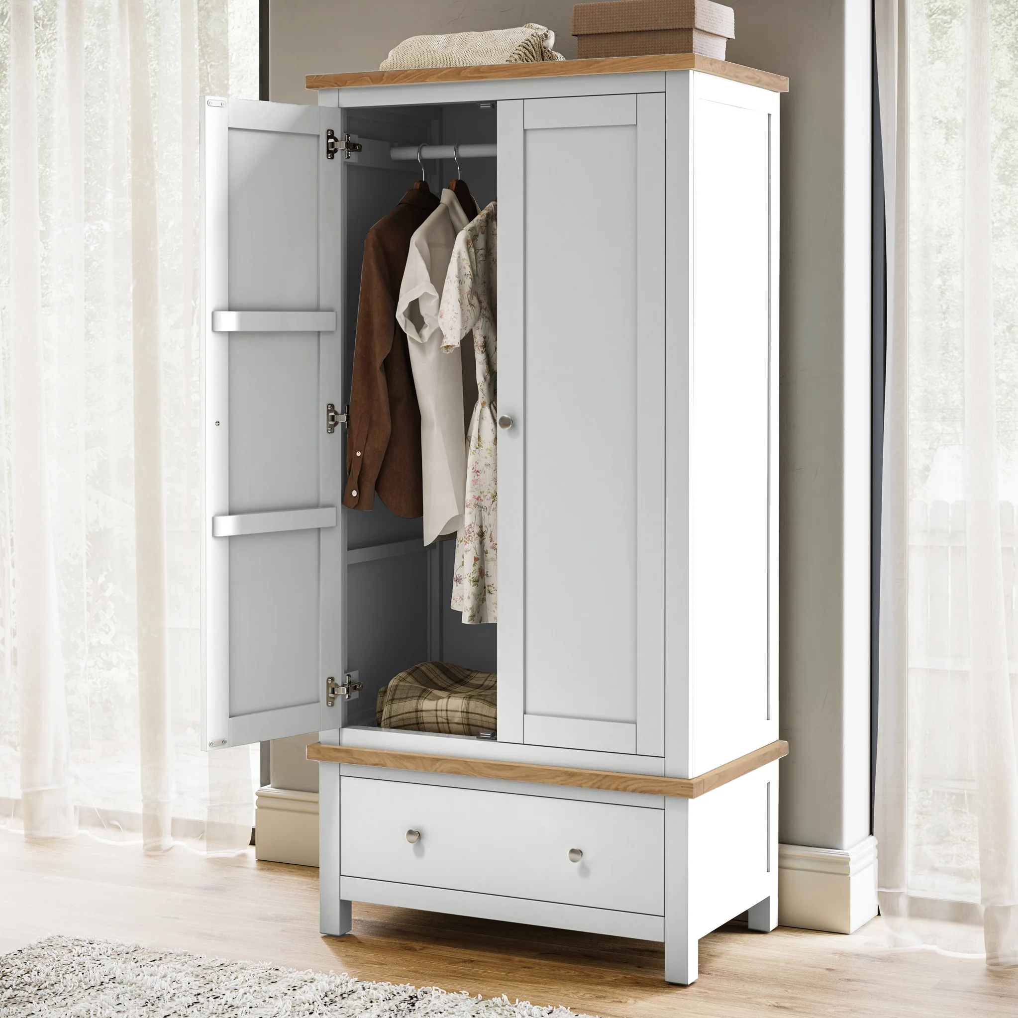 Farro Double Wardrobe with Drawers - Image 12