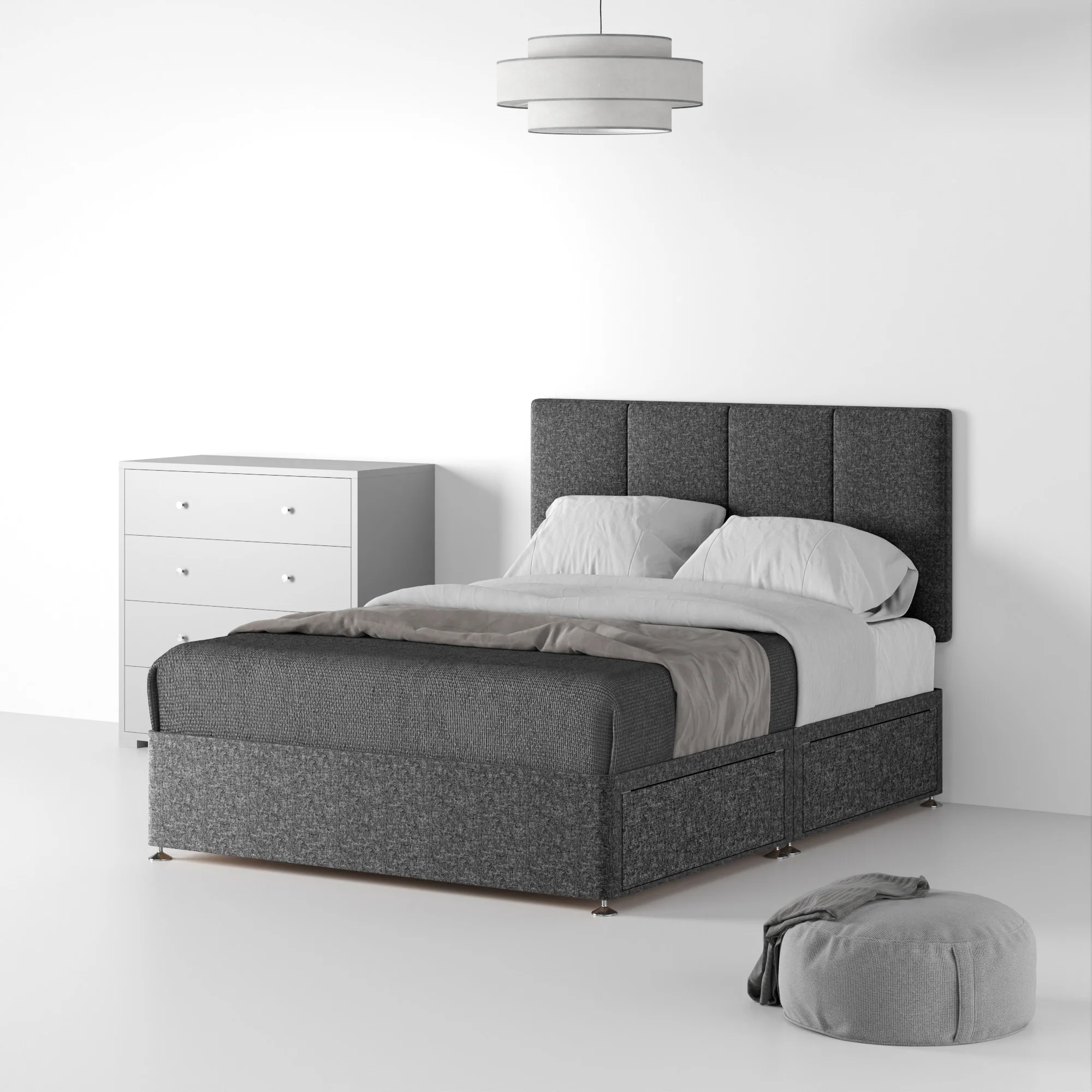 Farrow Piano Linen Divan Bed and Headboard - Image 28