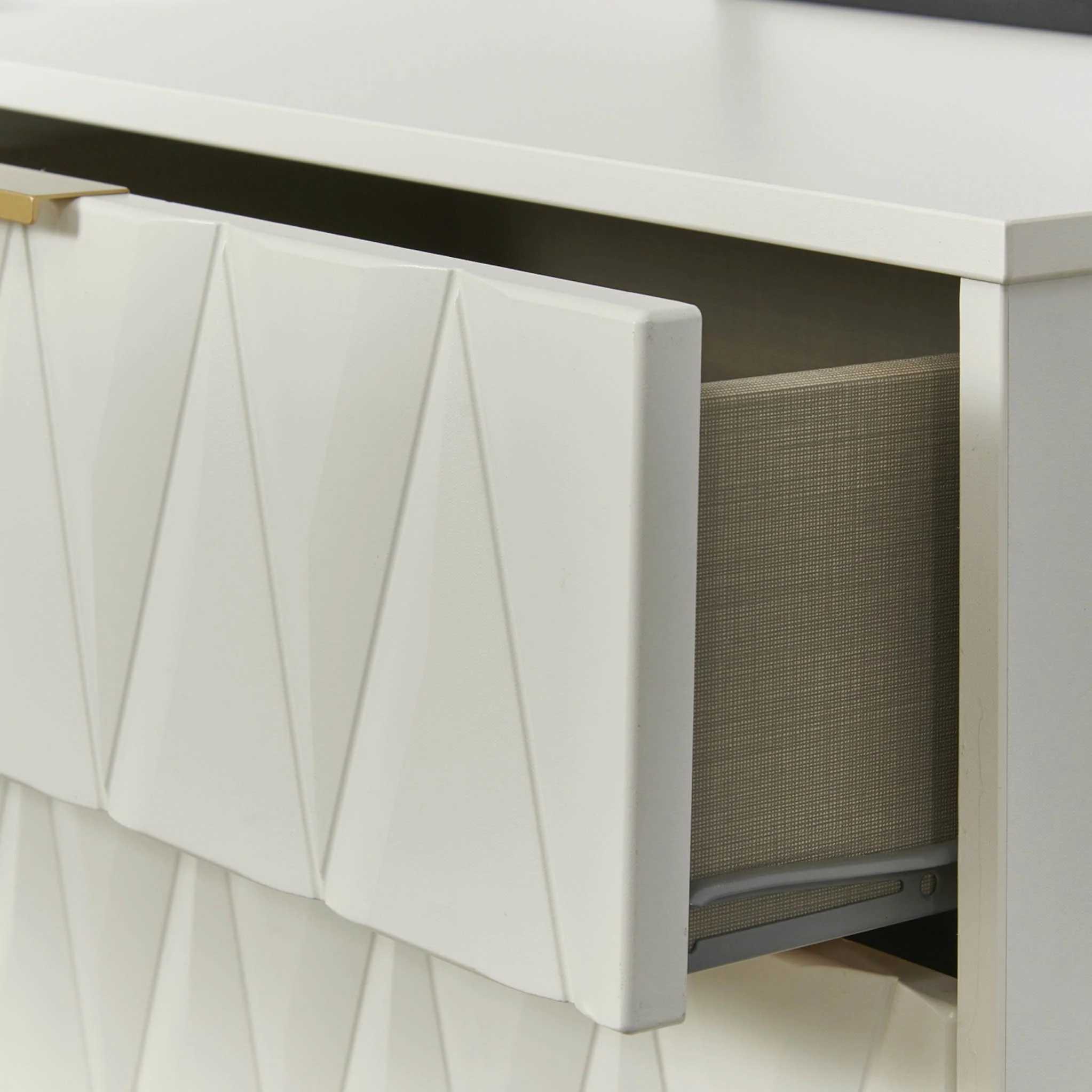 Geo 5 Drawer Tallboy with Gold Hairpin Legs - Image 15