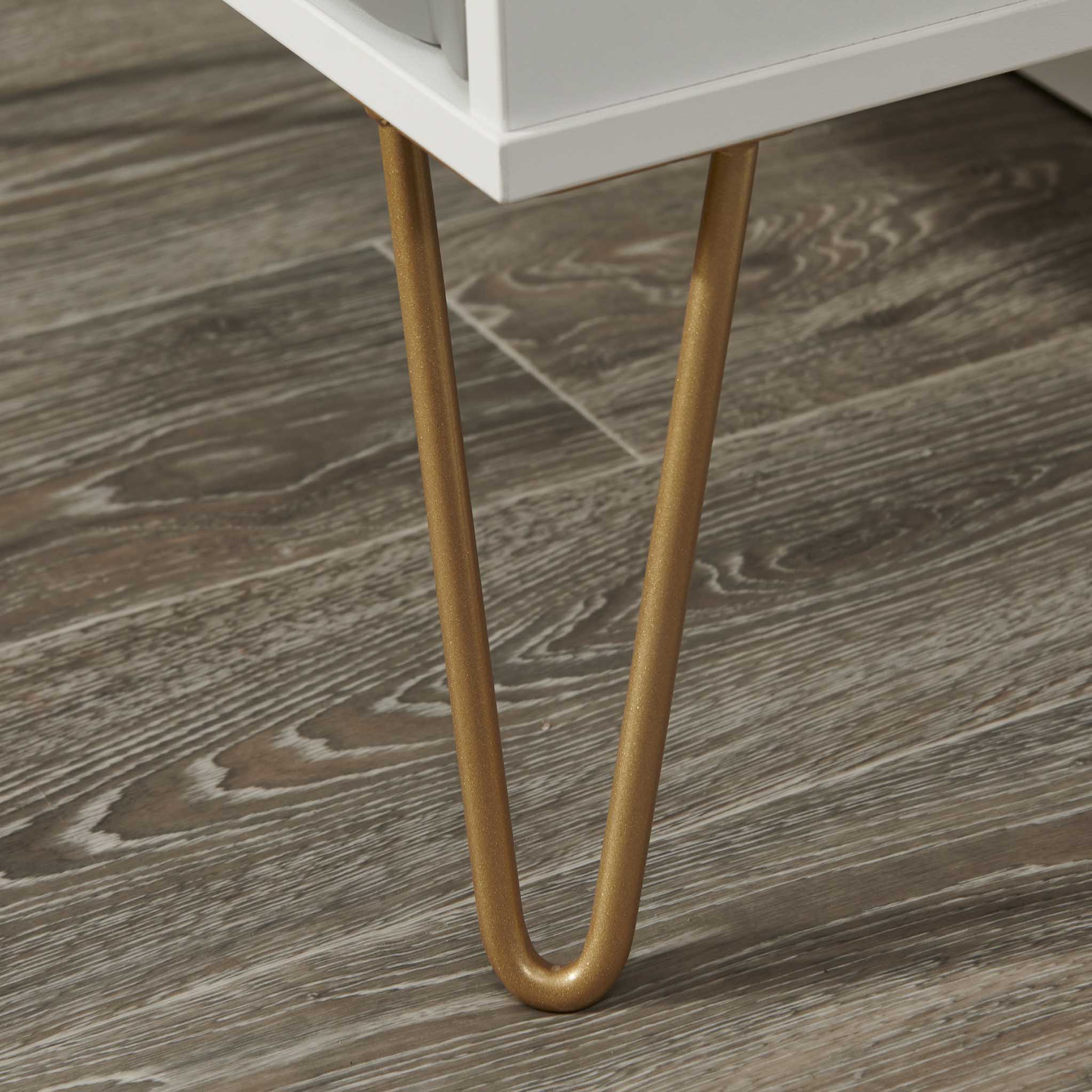 Geo 5 Drawer Tallboy with Gold Hairpin Legs - Image 17