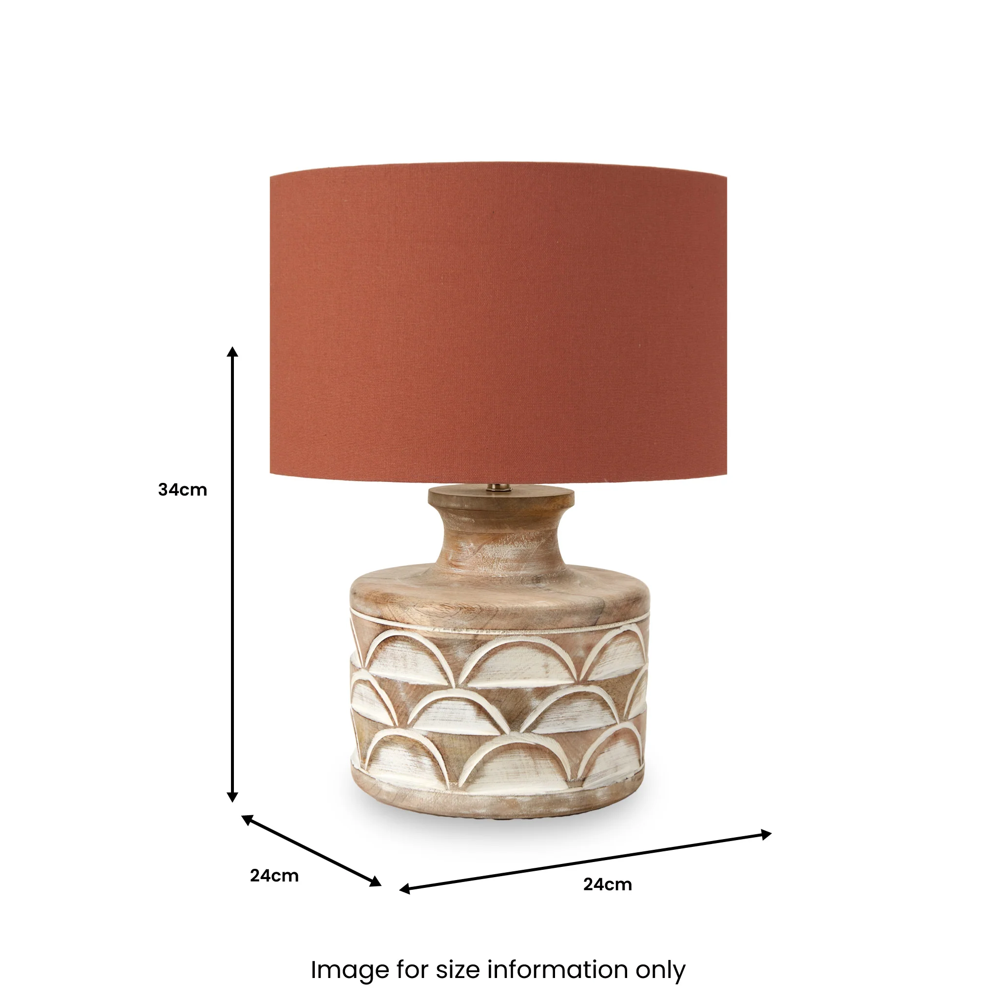 Kingsbury White Wash Large Carved Wood Table Lamp - Image 8