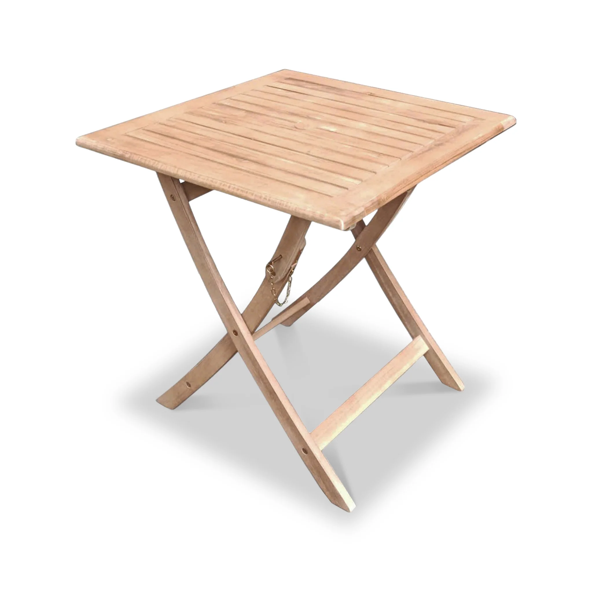 London FSC Acacia 2 Seater Square Folding Bistro Set with London Rope Folding Armchairs - Image 3