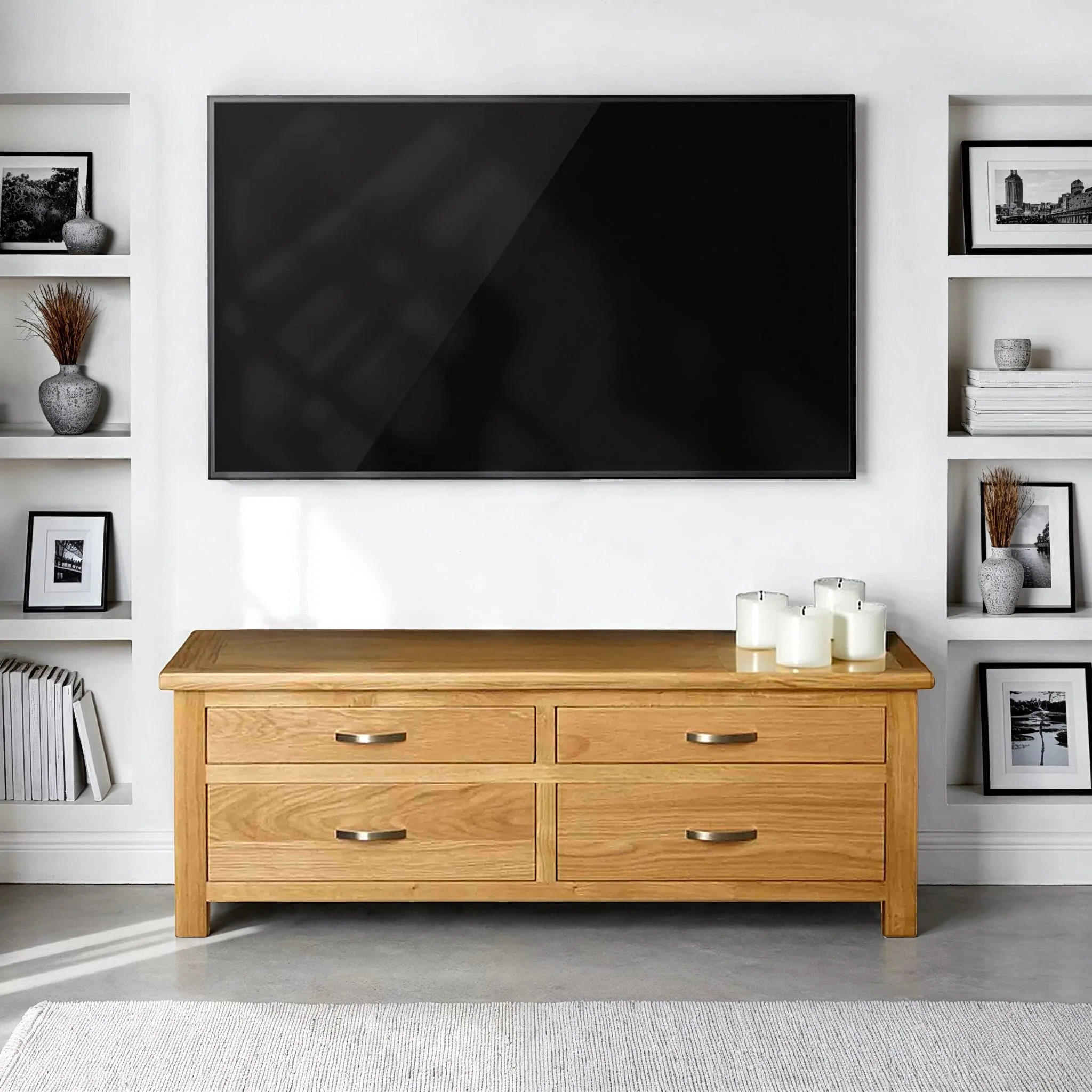 London Oak Large Smart TV Stand - Image 2