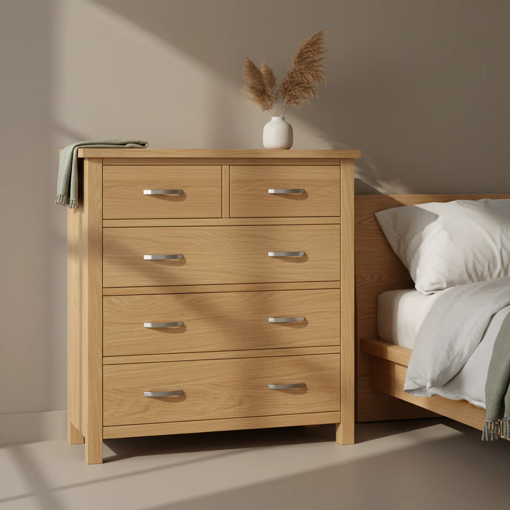 London Oak XL 2 Over 3 Chest Of Drawers - Image 10