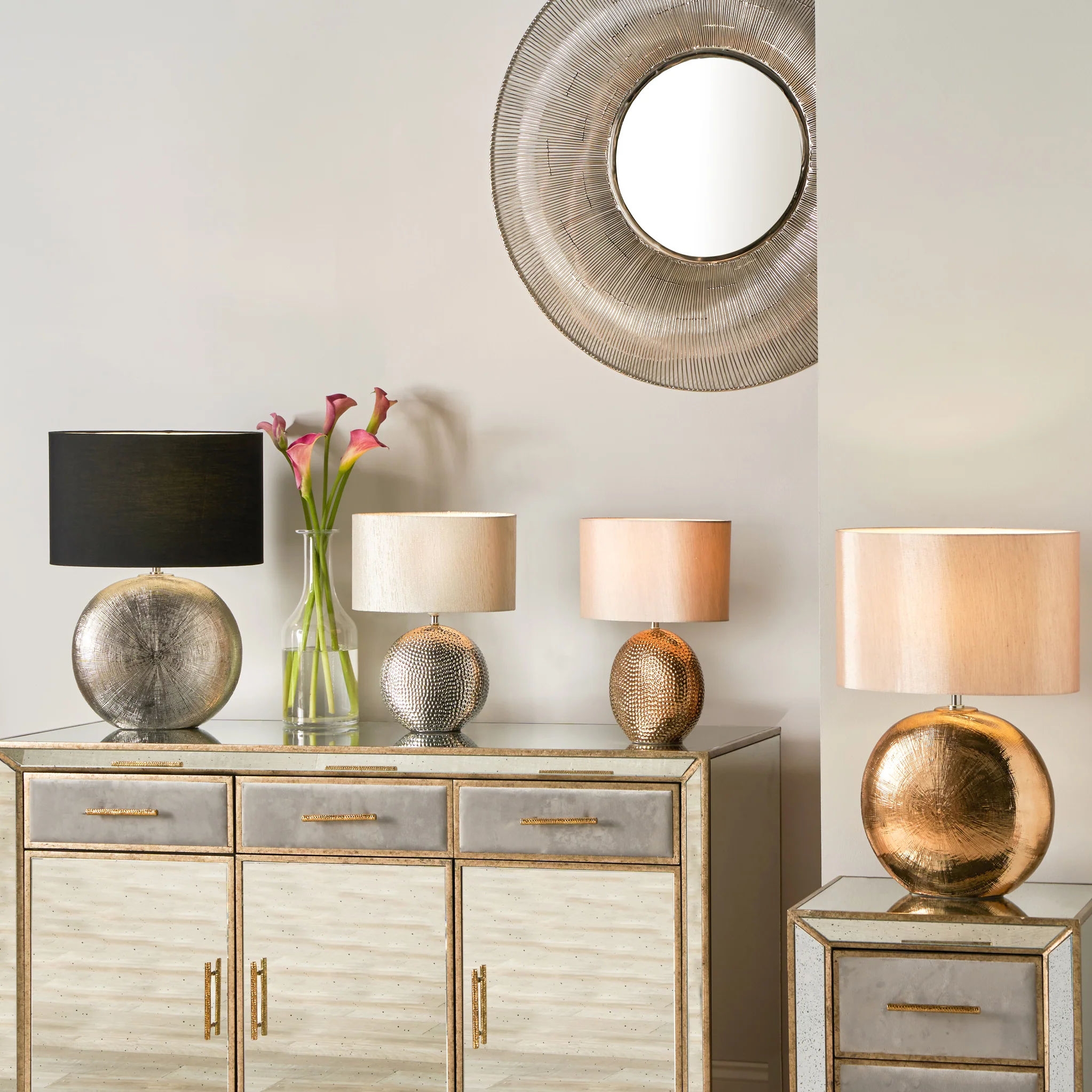 Mabel Bronze Dot Textured Ceramic Table Lamp - Image 3