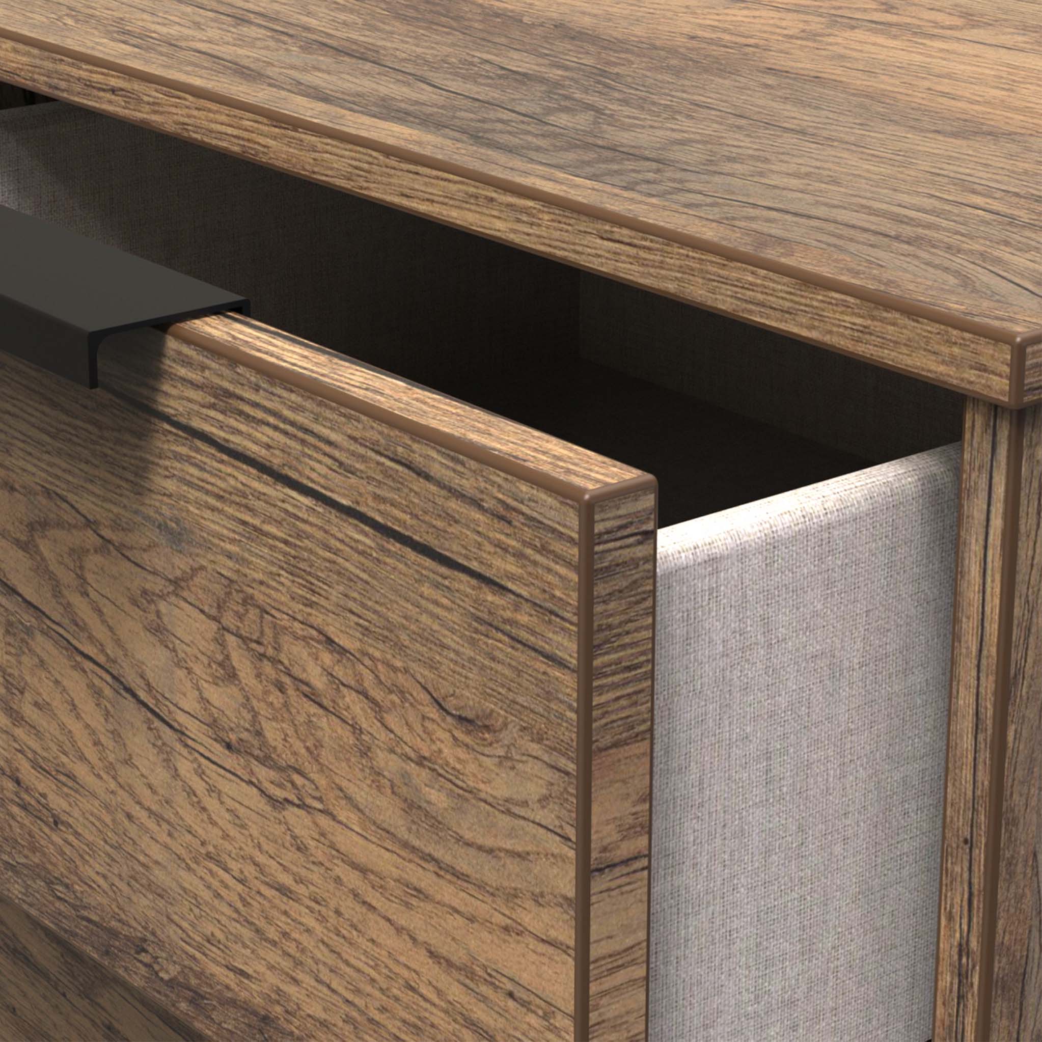 Moreno Rustic Oak 3 Drawer Midi Unit - Image 3