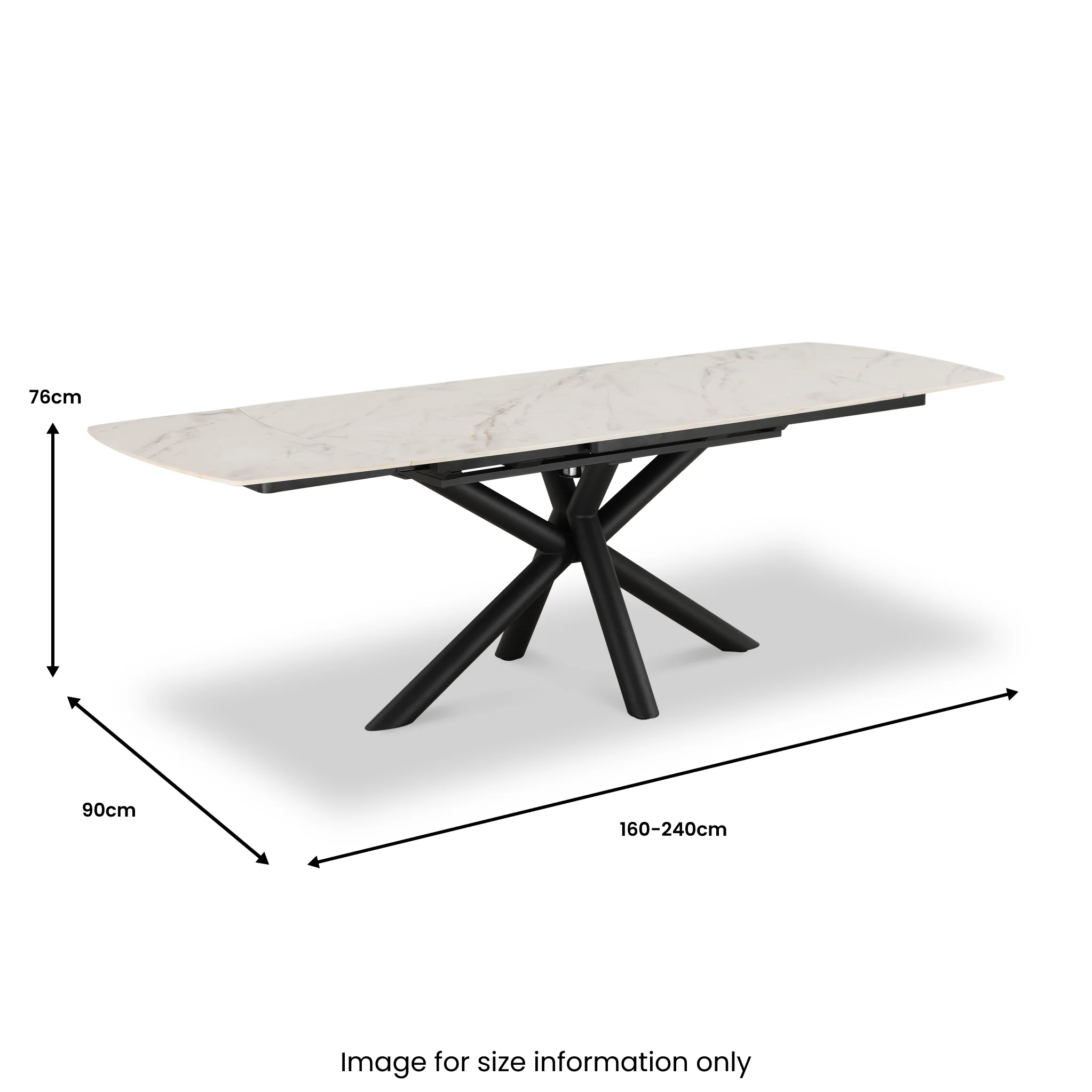 Noura 160-240cm Extending Ceramic Dining Table - Image 17