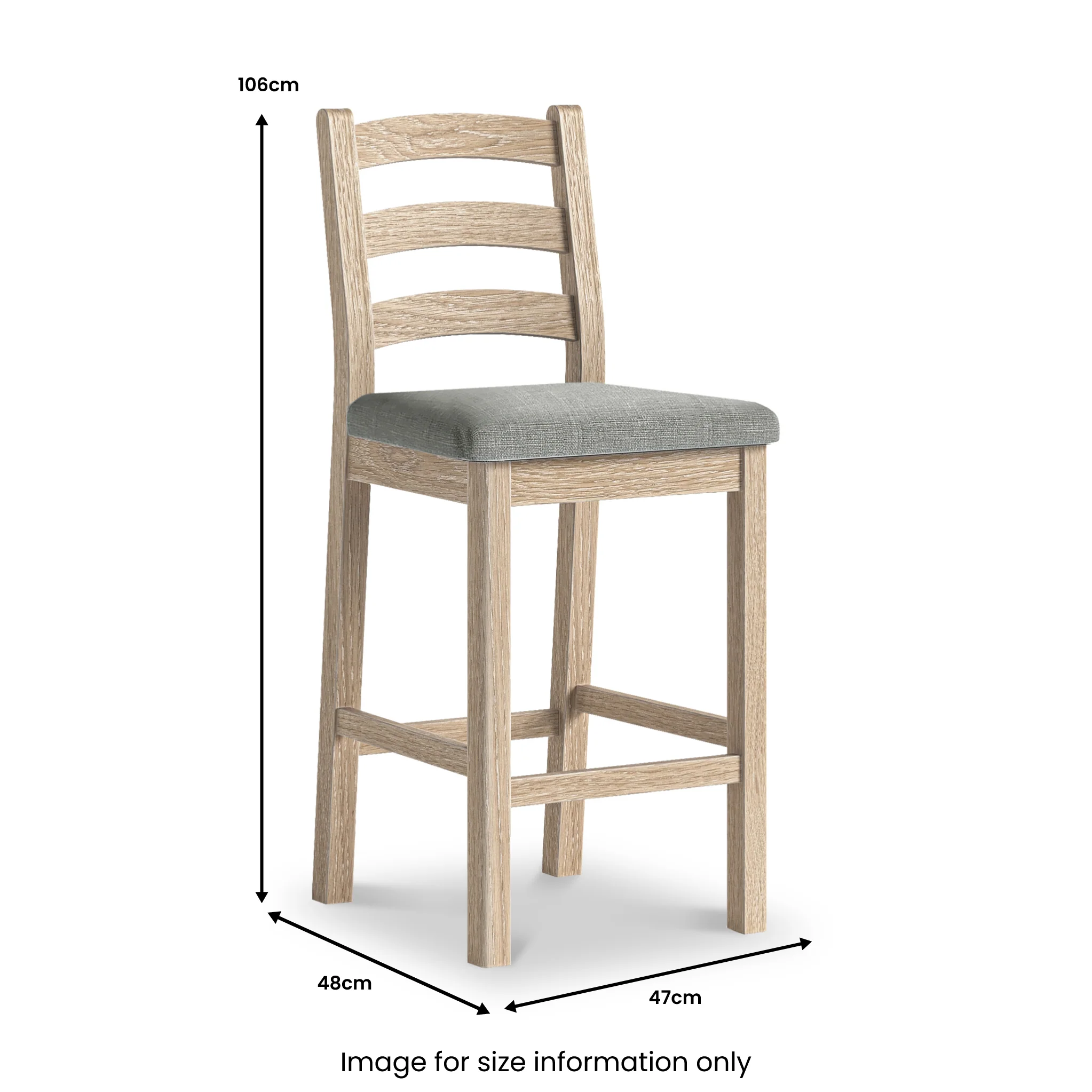 Portland Washed Oak Bar Stool - Image 11