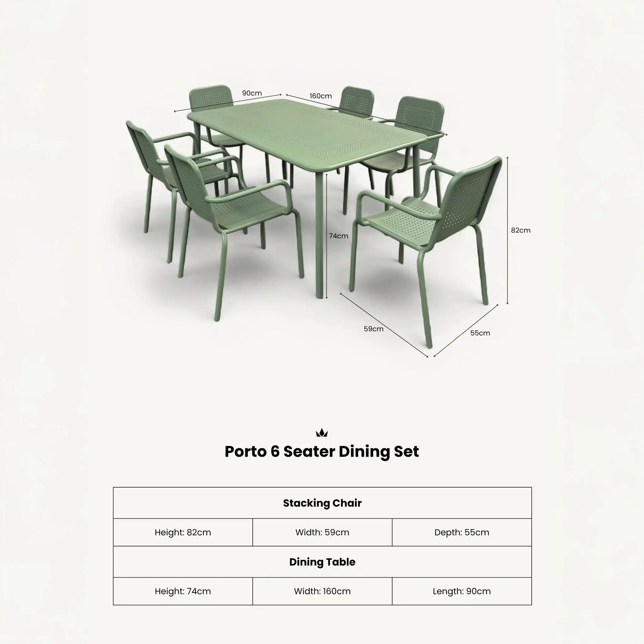 Porto 6 Seater Rectangular Dining Set - Image 21