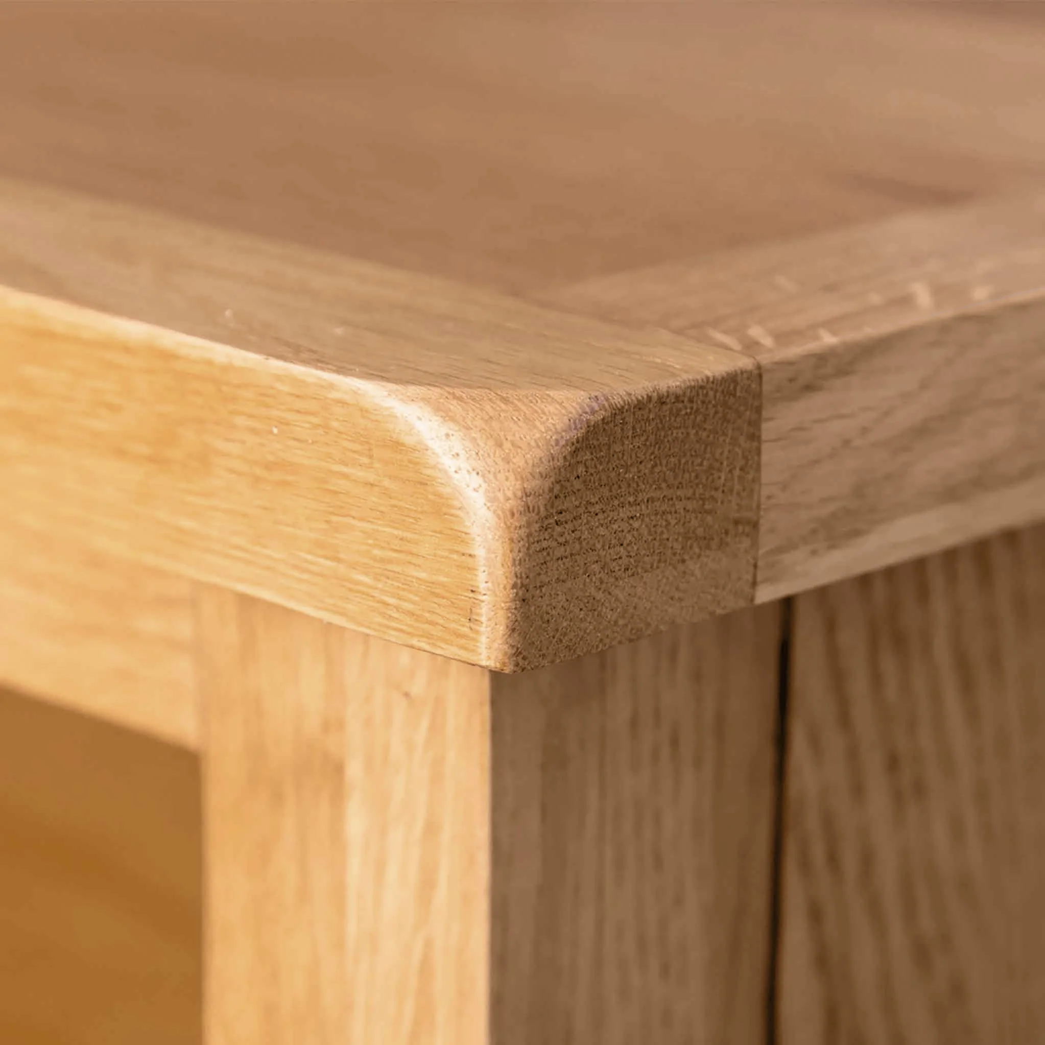 Surrey Oak Corner TV Stand with Baskets - Image 11