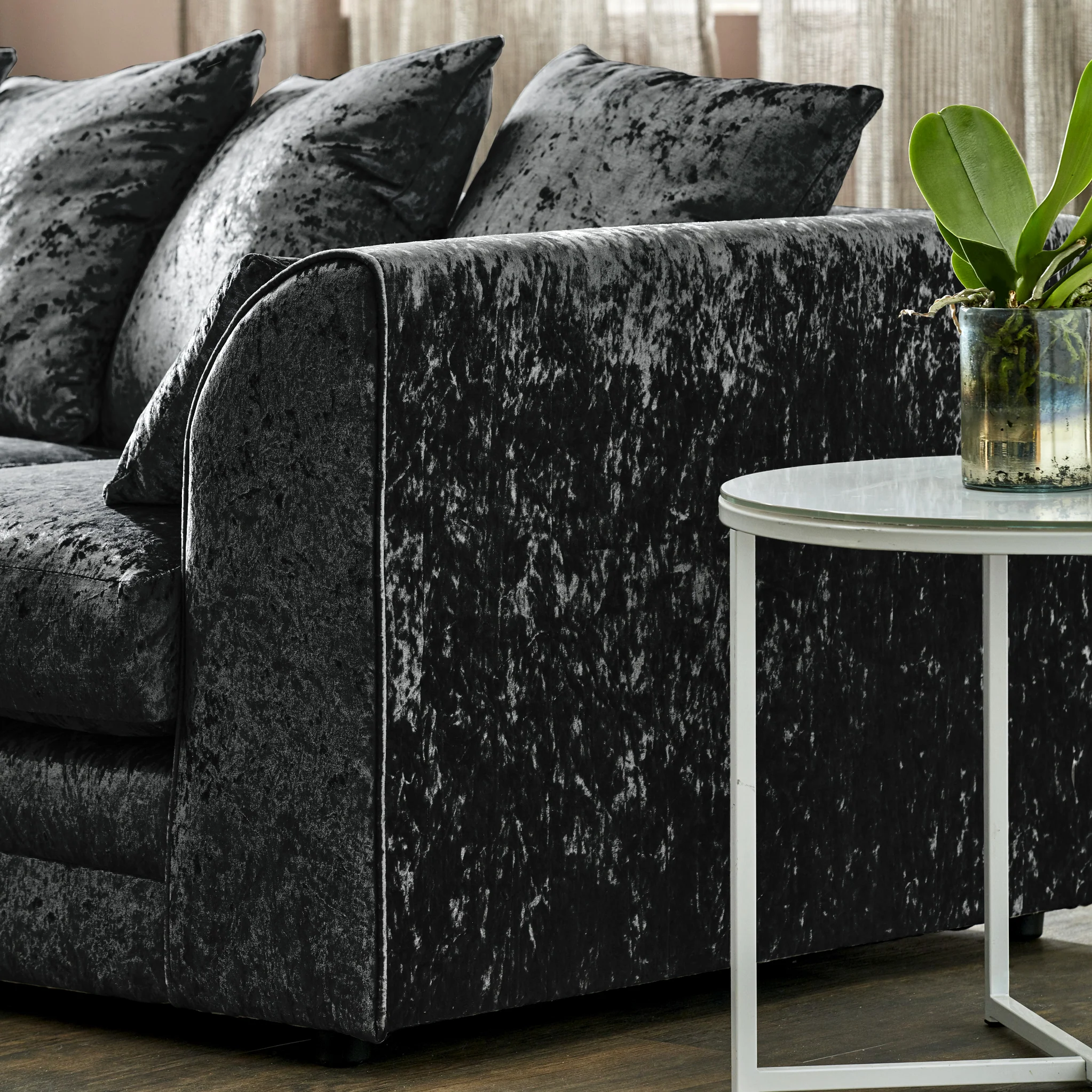 Tamara Crushed Velvet Chaise Sofa - Image 36